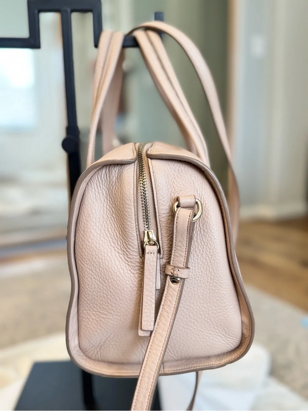 Cole Haan Blush Peachy Pink Pebbled Leather Satchel